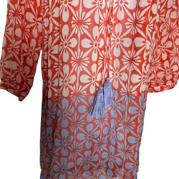 Roller Rabbit Serafina Tassel & Fringed Tunic top size small Floral Coverup - Picture 3 of 8
